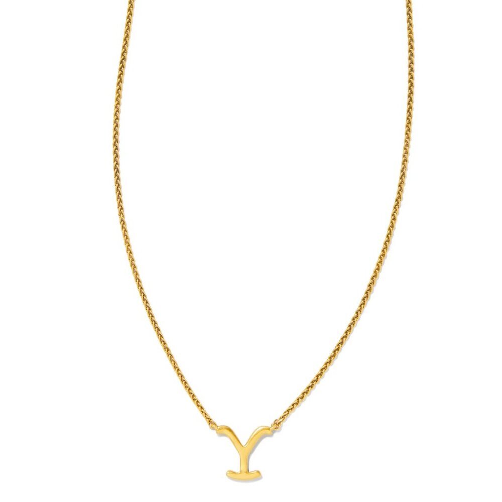 NWT $60 Kendra Scott x Yellowstone Dutton 14K Gold Plated Small Short Y Necklace
